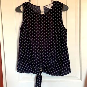 Button Back Tie Front Top